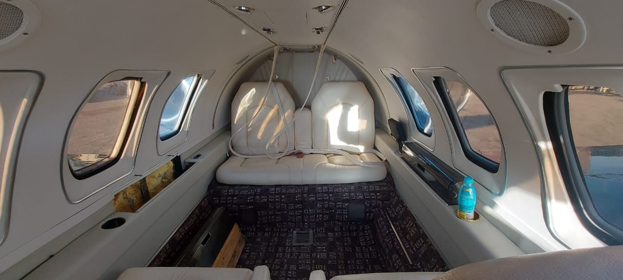 Cream leather passenger cabin