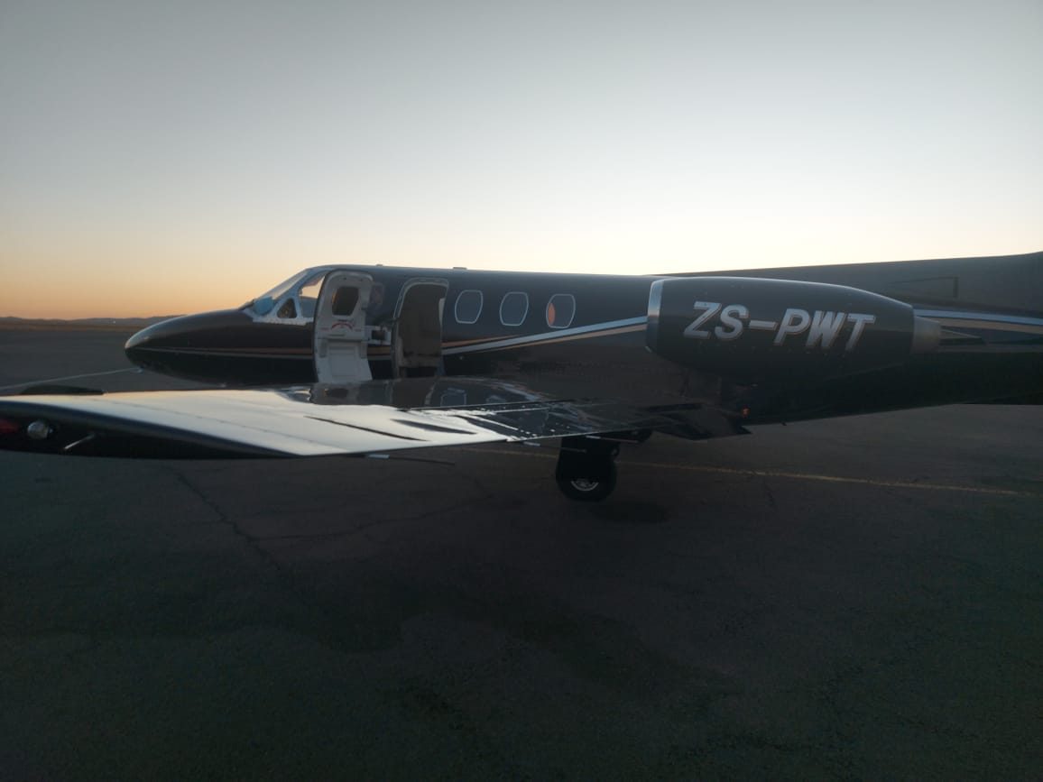 Citation 500 ZS-PWT at dusk